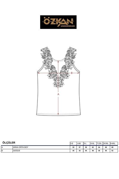 ÖZKAN underwear Özkan 2001 - Pack of 5 Women's Laced Cotton Ribbed Magnolia Tank Top