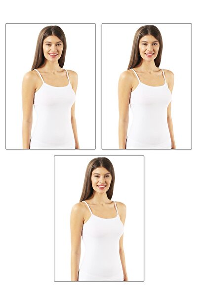 ÖZKAN underwear Özkan 23319 3 Pack Γυναικεία βαμβακερή λύκρα μονό τζέρσεϊ Ευέλικτο άνετο εσώρουχο με λεπτό λουράκι