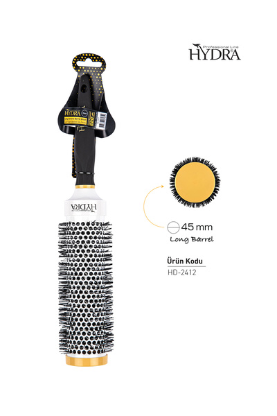 Hydra Professional Line Κεραμική βούρτσα φουσκώματος με μακριά λαβή Hd-2412