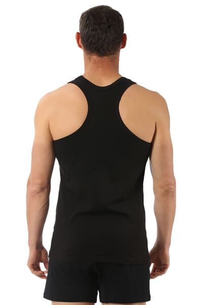 ÖZKAN underwear Men's Cotton Lycra Single Jersey Sports Undershirt - Pack of 6, Flexible and Comfortable Back Design