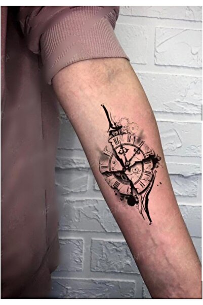 petit bijou Unisex Gerçek Görünümlü Saat Geçici Dövme,kol,boyun,bilek,göğüs Arası Dövmesi