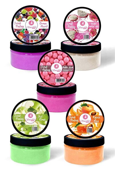 Smoothly Orman Meyveli + Ekvator Vanilya + Sakızlı + Kayısı + Elma El Ayak Bakım Peeling Seti 200ml X 5 Adet