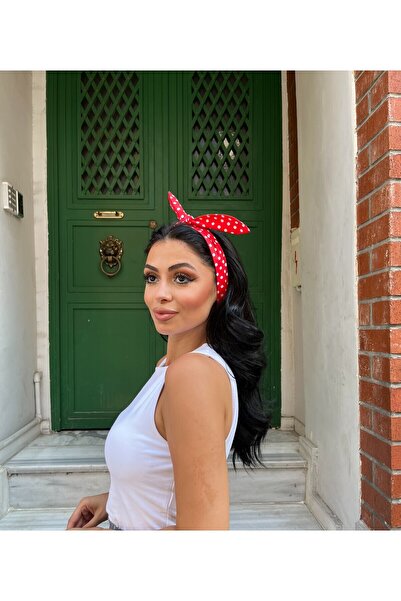 KÜÇÜĞÜM BUTİK Red Polka Dot Tie Detailed Bandana