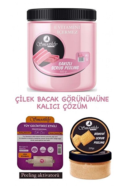 Smoothly Kolay Manikür Sakız Aromalı Tırnak Eti Peeling 800g + Bisküvi Peelin...