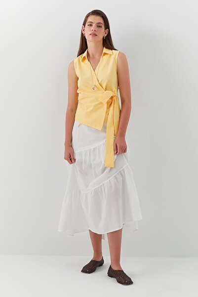 MARKALİSTE Plain Tie Shirt Yellow