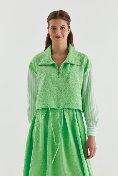 MARKALİSTE Μπροκάρ Crop Tunik Mint