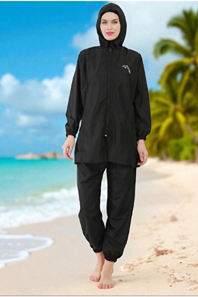 Besa Hijab Swimsuit 3 Piece Bonnet, Top, Bottom Set Does Not Show Skin and Body Lines