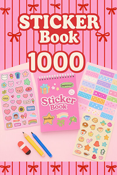 Minnoş 1000 Sticker Book - Colorful Sticker Book -