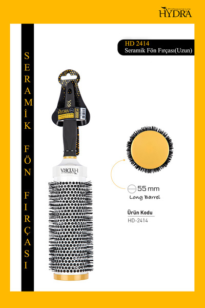 Hydra Professional Line Κεραμική βούρτσα φουσκώματος με μακριά λαβή Hd-2414