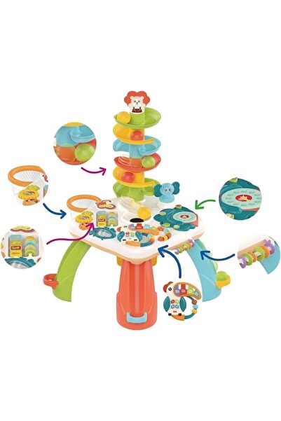 Smart Vibe HappyToucan Indiggo® Multifunctional Play Table with Puzzle, Piano, Lights, Sounds and Basketball Hoop