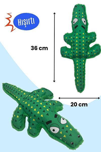 Havhav Peluş Timsah Köpek Oyuncağı Hışırtı Sesli Köpek Aktivite Oyuncağı