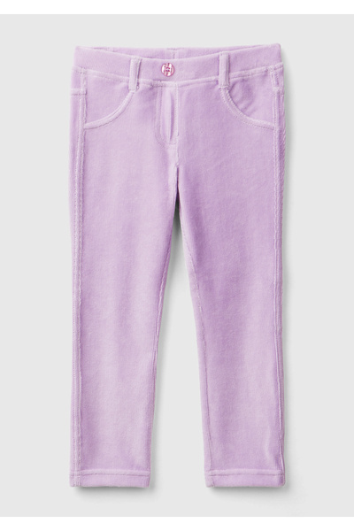 United Colors of Benetton Girl's Lilac Corduroy Leggings