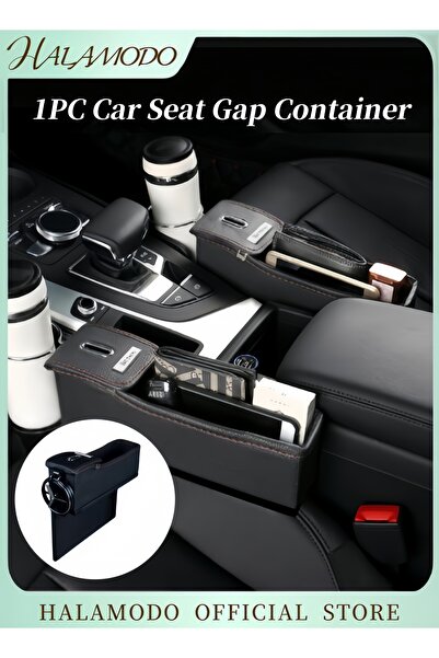 HALAMODO 1PC Car Seat Gap Container PU Leather Side Pocket Organizer Universa...