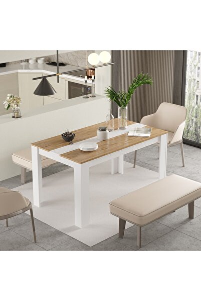 Yurupa Aven Yemek Masası 140x80 Sepet-Beyaz AVE22-SW