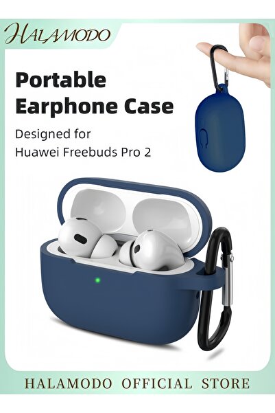 HALAMODO جراب سيليكون لسماعات هواوي فري بادز برو - أزرق داكن