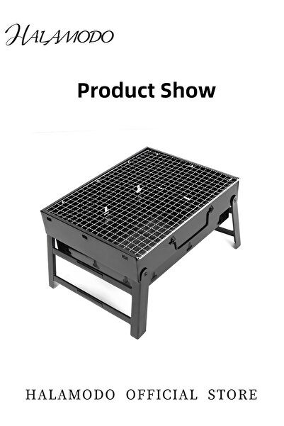 HALAMODO BBQ Charcoal Grill Portable Folding Lightweight Small Barbecue Grill Tools for Outdoor Grilling & Co