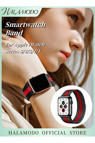 HALAMODO سوار بديل من الفولاذ المقاوم للصدأ لساعة Apple iWatch Series 5 4 3 2...