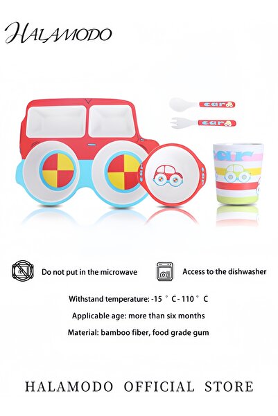 HALAMODO 5-Piece Car Shaped Dinnerware Set