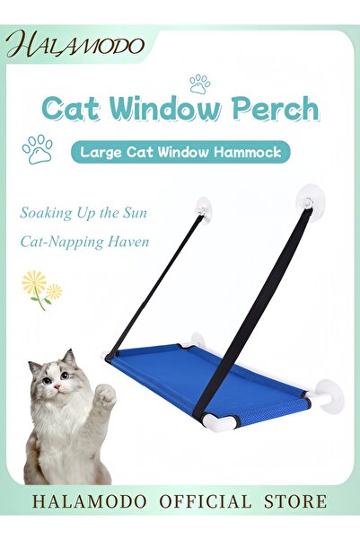 HALAMODO أرجوحة تبريد قابلة للتهوية مثبتة على النافذة، أزرق/أسود/أبيض