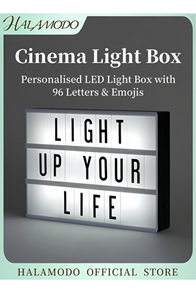 HALAMODO DIY LED Light Box With Letter Cards White 29.7x5x 21.7cm