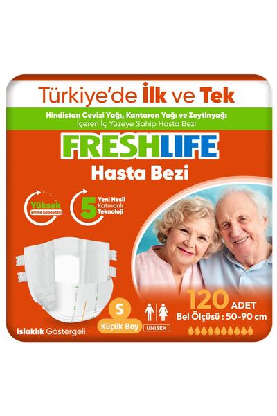 Freshlife 4'lü Small Beden Küçük Boy Yetişkin Hasta Bezi 30x4 (120 Adet)