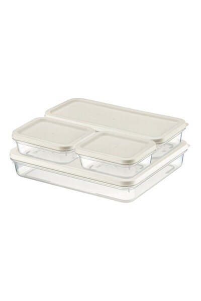 CERONNI Alfa Storage Container Set of 4 No: 1 Beige
