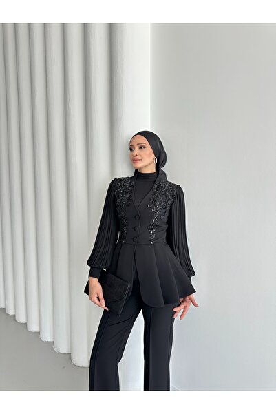 VUNTAL Lace Embroidered Flounce Jacket Double Suit