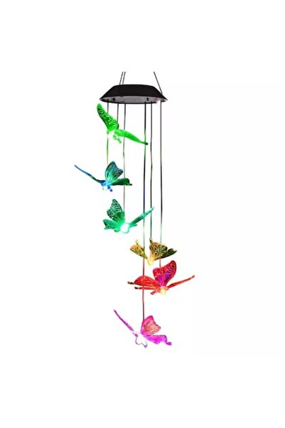 awwaline Lampă solară LED cu clopoțel de vânt, Awwaline, multicoloră, 6 flutu...