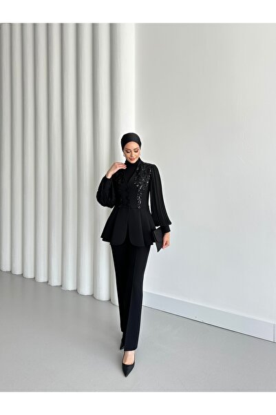 VUNTAL Lace Embroidered Flounce Jacket Double Suit