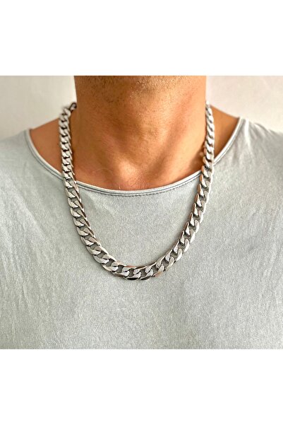 Açıkmeşe Ev Yaşam Ürünleri Cuban Zincir Erkek Kolye – Diamond Cut Tırtıklı Cu...