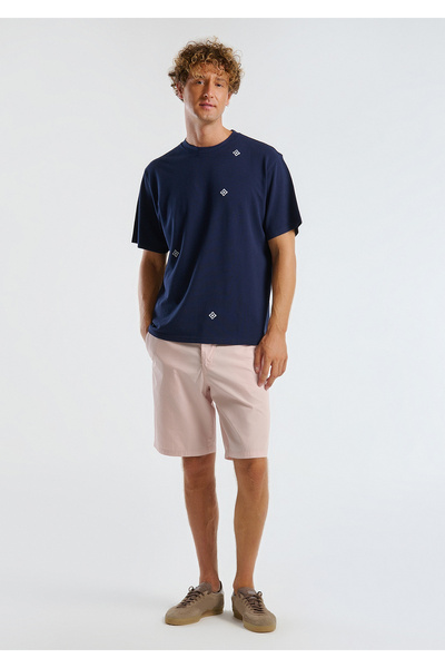 United Colors of Benetton Men's Pink 100% Cotton Parachute Fabric Bermuda Shorts