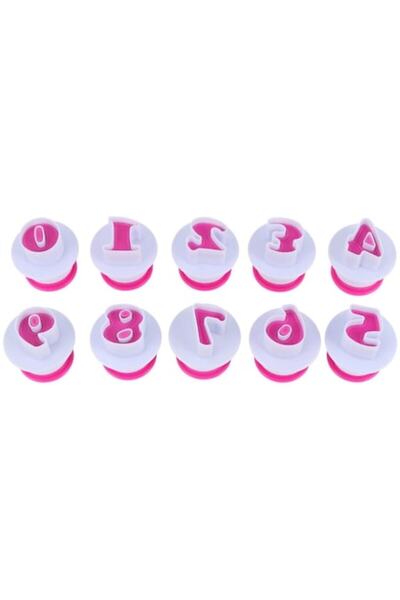 awwaline Set 10 cifre ornare prajituri, awwaline, roz, decupatoare pentru martipan, biscuiti, aluat