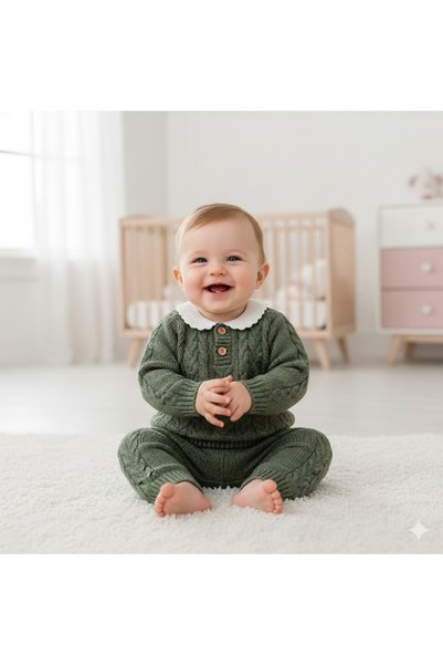 cskticaret ANNE BEBEK KOYUN YÜNÜ ÖRME 3'LÜ NİPPERLAND ERKEK 3-6-9-12 AY BERT ...