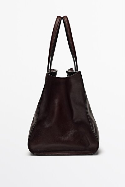Massimo Dutti Napa deri büyük tote çanta