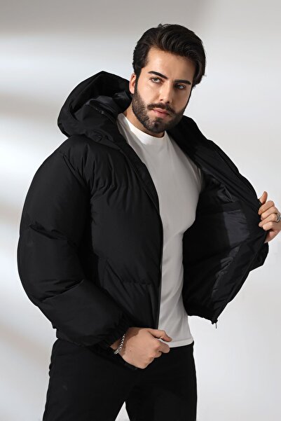 GAREN Kapüşonlu Unisex Yağmur Rüzgar Geçirmez Bomber Oversize Mont Ceket Kaban Waterproof