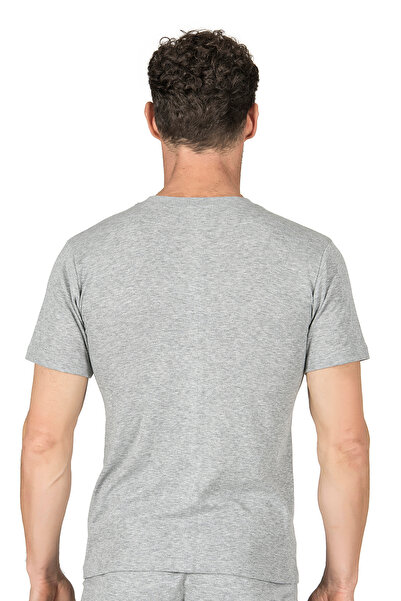 ÖZKAN underwear Özkan 0116 6 Pack Men's Ribbed Flexible Comfortable Closed Collar Half Sleeve Athlete Undershirt