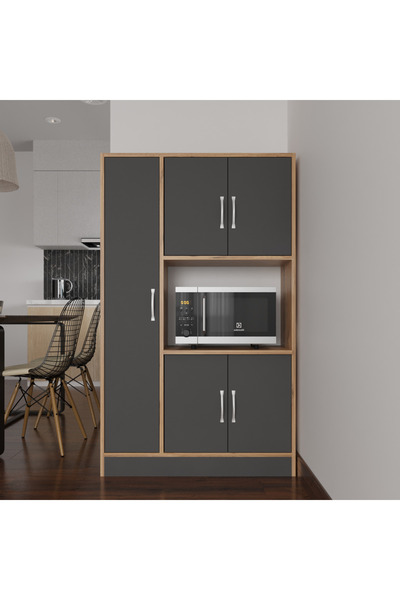 Decomob Silva 5 Kapaklı Çok Amaçlı Dolap&banyo Dolabı, Kiler Atlantik Çam - A...