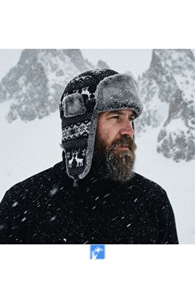 Kardelen Butik Denizli قبعة طيار روسية مقاومة للرياح مع فرو داخلي، مصنوعة من 70% قطن و30% أكريليك (للنساء والرجال)