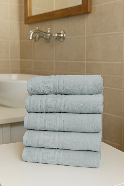 ET Collection Set x 5 towels Greek Border 50x90 Gray, 500 GSM