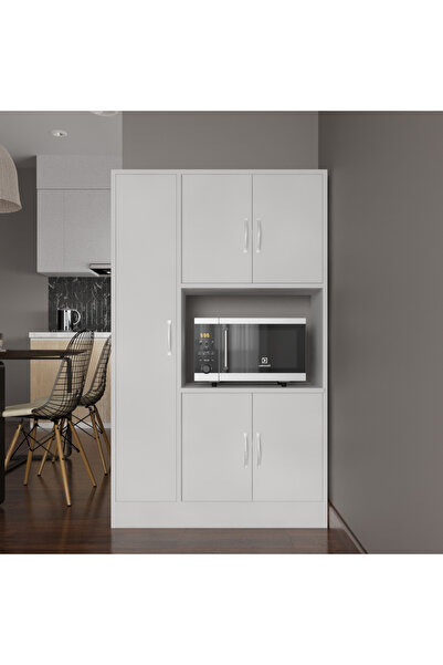 Decomob Silva 5 Kapaklı Çok Amaçlı Dolap&banyo Dolabı, Kiler Beyaz