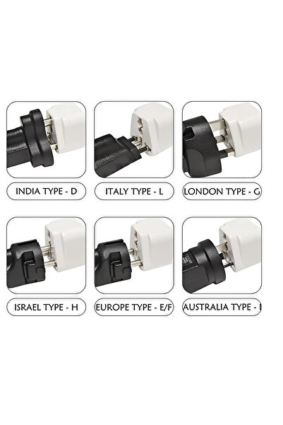 Derwell Universal Çevirici Priz Amerikan Fiş Amerikan Ingiliz Çin Fişlerini Türkiye Standartlarına Çevirir
