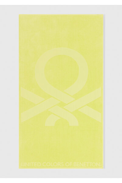 United Colors of Benetton Πετσέτα παραλίας Unisex ανοιχτό πράσινο 100% βαμβάκι με λογότυπο