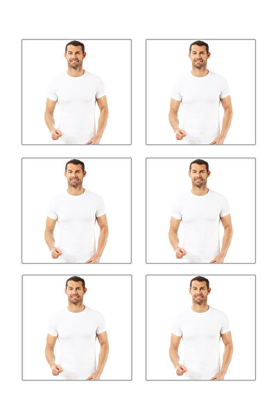 ÖZKAN underwear Özkan 0265 6-Pack Men's 95% Cotton Closed Crew Neck Half Slee...