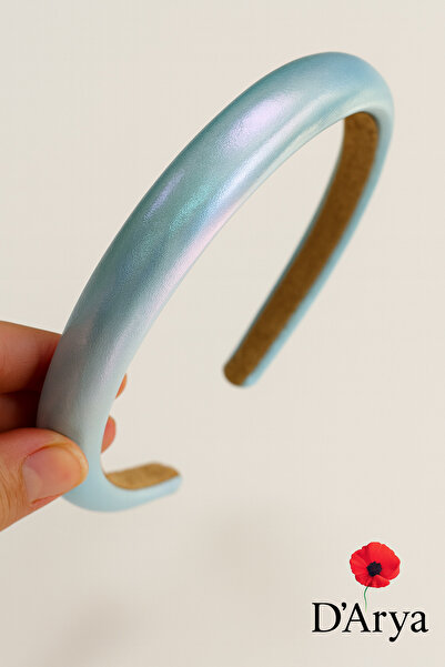 Darya DD507 تاج جلدي أزرق لامع للفتيات