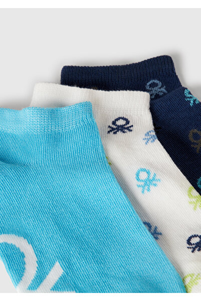 United Colors of Benetton Комплект от 3 чорапи с ботуши и шарки за момче в синьо