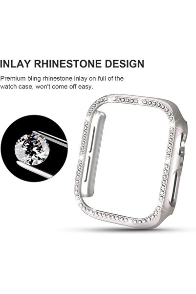 Alstrap Apple Watch 7-8-9 41mm Compatible Starlight Elegant Diamond Stone Case Protector
