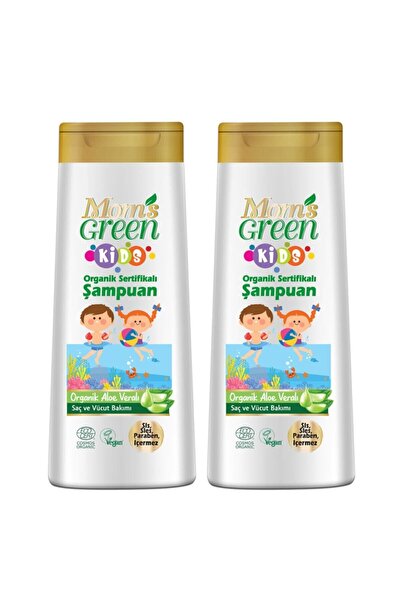Mom's Green 2'li Kids - 400 ml Organik Sertifikalı Aloe Veralı Çocuk Şampuanı (400 ML X 2 ADET)