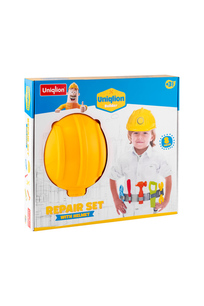 Uniqlion 8 Parça Tamir Seti ve Baret 3-6 Yaş Oyuncak İnşaat Takımı