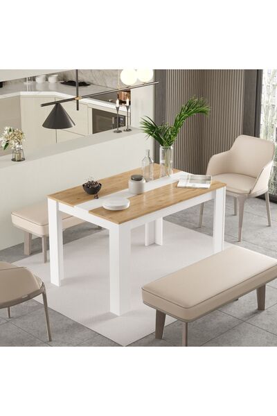 Yurupa Aven Yemek Masası 120x80 Sepet-Beyaz AVE21-SW