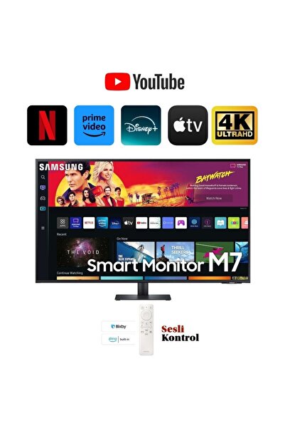 Samsung 109 Ekran 43" Inç 4k-uhd, Wi-fi Bağlantı 3840 X 2160 Smart Slim Monit...